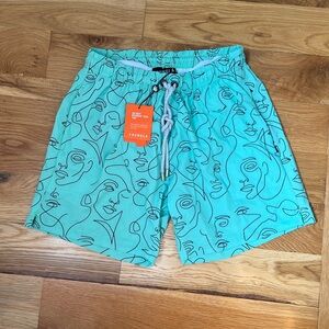YoungLA Green patterned men’s Swim Shorts